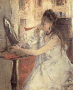 Berthe Morisot Young Woman powdering Herself France oil painting artist